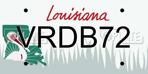 VRDB72 Louisiana License Plate