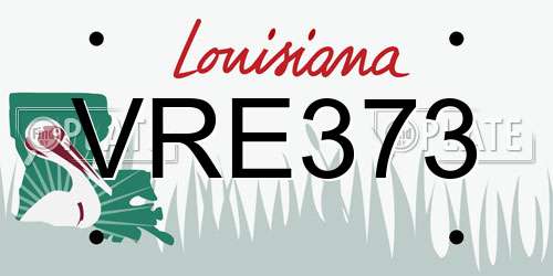 VRE373 Louisiana License Plate