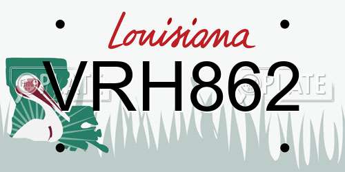 VRH862 Louisiana License Plate