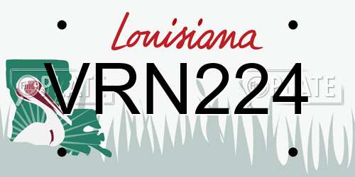 VRN224 Louisiana License Plate