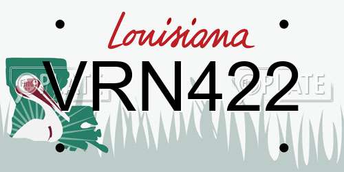 VRN422 Louisiana License Plate