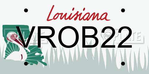 VROB22 Louisiana License Plate