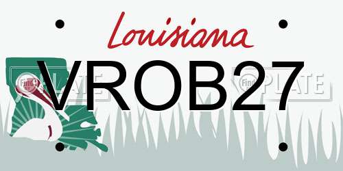 VROB27 Louisiana License Plate