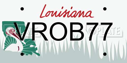 VROB77 Louisiana License Plate