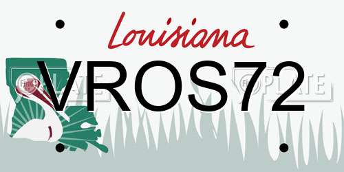 VROS72 Louisiana License Plate