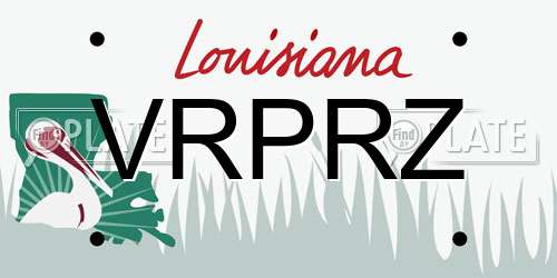 VRPRZ Louisiana License Plate