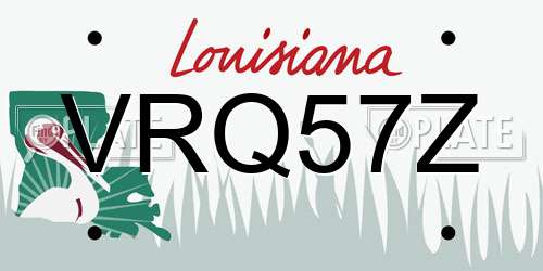 VRQ57Z Louisiana License Plate