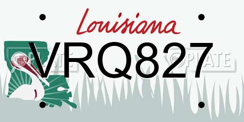 VRQ827 Louisiana License Plate