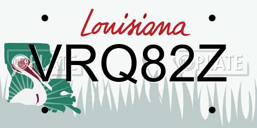 VRQ82Z Louisiana License Plate