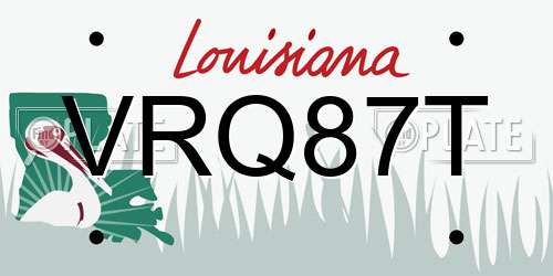 VRQ87T Louisiana License Plate