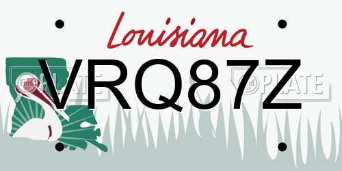 VRQ87Z Louisiana License Plate