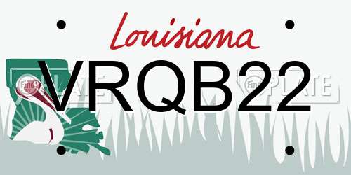 VRQB22 Louisiana License Plate