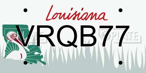 VRQB77 Louisiana License Plate