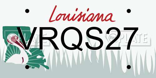 VRQS27 Louisiana License Plate