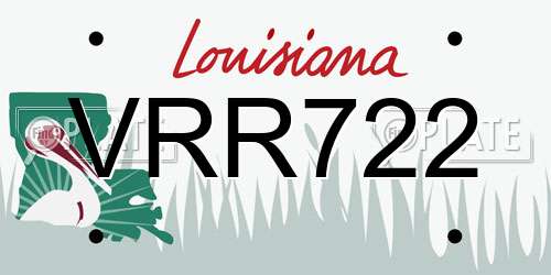 VRR722 Louisiana License Plate