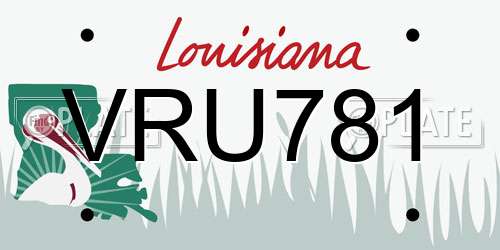 VRU781 Louisiana License Plate
