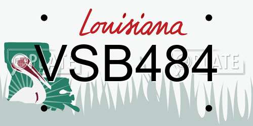 VSB484 Louisiana License Plate