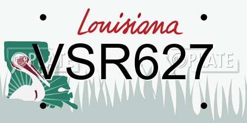 VSR627 Louisiana License Plate