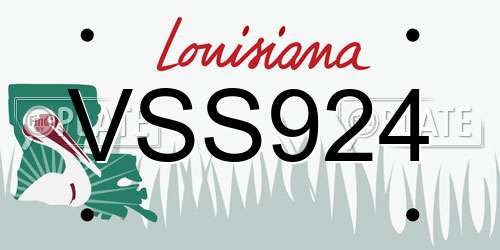 VSS924 Louisiana License Plate