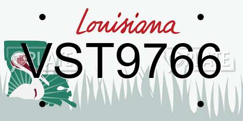 VST9766 Louisiana License Plate