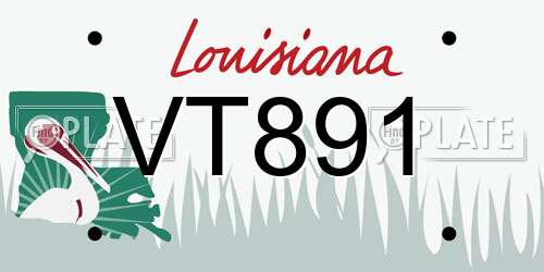 VT891 Louisiana License Plate