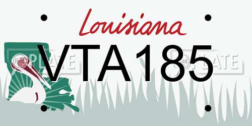 VTA185 Louisiana License Plate