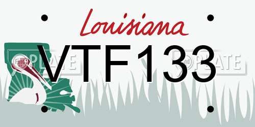 VTF133 Louisiana License Plate
