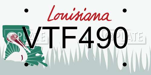 VTF490 Louisiana License Plate