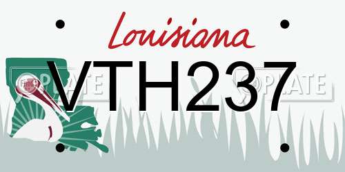 VTH237 Louisiana License Plate