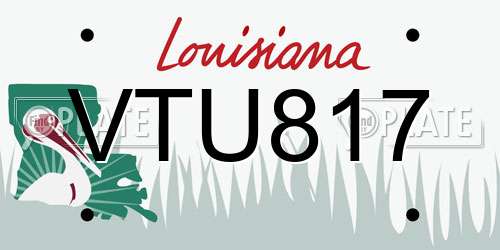 VTU817 Louisiana License Plate