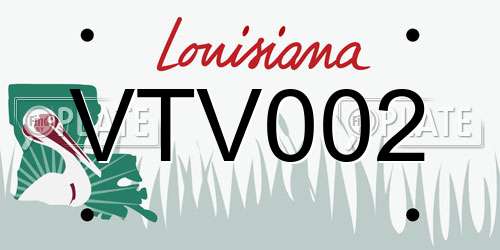 VTV002 Louisiana License Plate