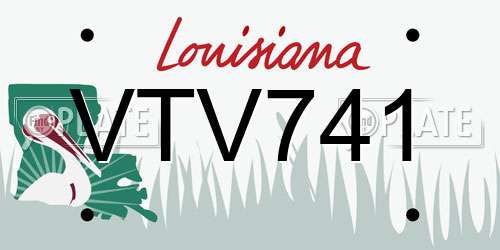 VTV741 Louisiana License Plate