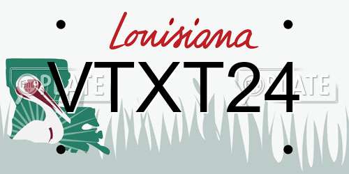 VTXT24 Louisiana License Plate