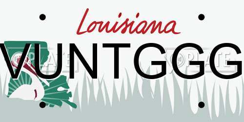 VUNTGGG Louisiana License Plate