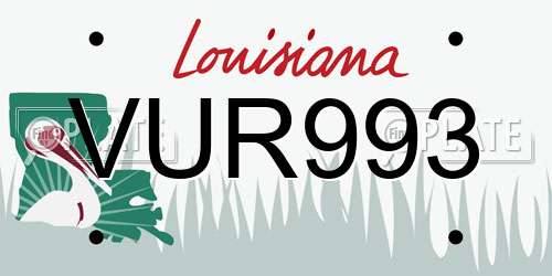 VUR993 Louisiana License Plate