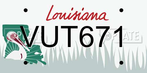 VUT671 Louisiana License Plate