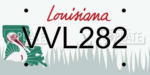 VVL282 Louisiana License Plate