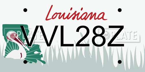 VVL28Z Louisiana License Plate