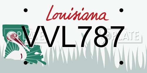 VVL787 Louisiana License Plate
