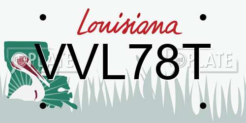VVL78T Louisiana License Plate
