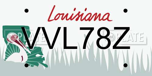 VVL78Z Louisiana License Plate