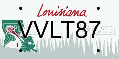 VVLT87 Louisiana License Plate