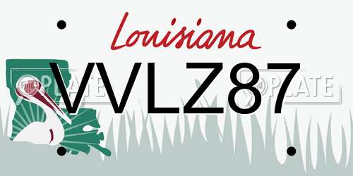 VVLZ87 Louisiana License Plate