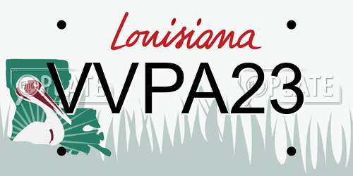 VVPA23 Louisiana License Plate