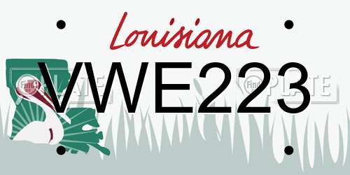 VWE223 Louisiana License Plate