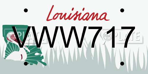 VWW717 Louisiana License Plate
