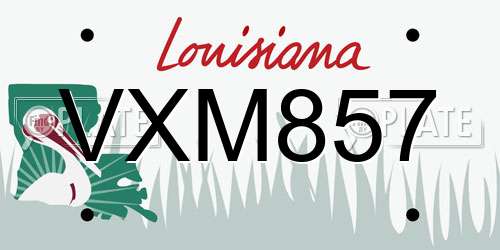 VXM857 Louisiana License Plate