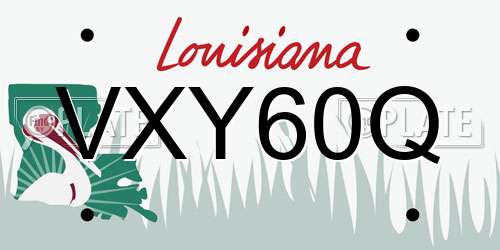 VXY60Q Louisiana License Plate