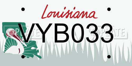 VYB033 Louisiana License Plate
