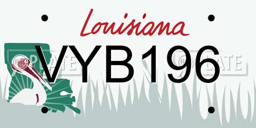 VYB196 Louisiana License Plate